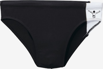 CHIEMSEE Athletic Swim Trunks in Black: front