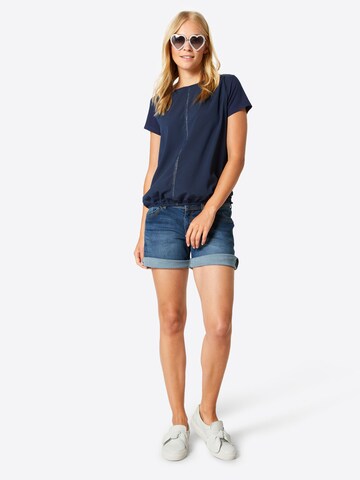 QS Regular Jeansshorts in Blau