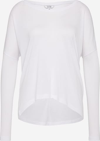 mbym Shirt 'Petrol' in Wit: voorkant