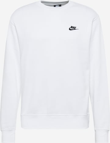 balts Nike Sportswear Standarta piegriezums Sportisks džemperis 'Club Fleece': no priekšpuses