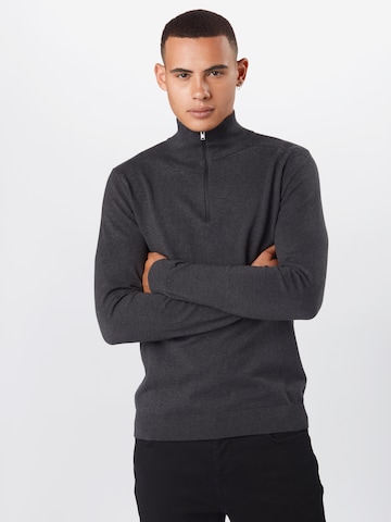 SELECTED HOMME Regular fit Trui 'Berg' in Zwart: voorkant