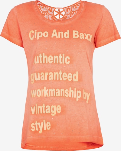 CIPO & BAXX T-Shirt mit modischen Spitzendetails in orange, Produktansicht