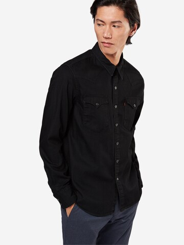 LEVI'S ® Slim fit Overhemd 'Barstow Western' in Zwart: voorkant
