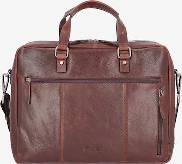 LEONHARD HEYDEN Document Bag 'Roma' in Brown: front