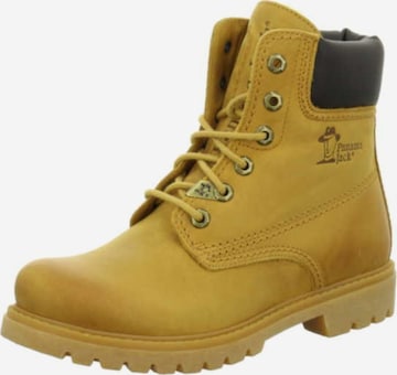 PANAMA JACK Lace-Up Ankle Boots in Yellow: front