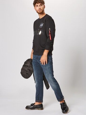 ALPHA INDUSTRIES - Sweatshirt 'NASA' em preto