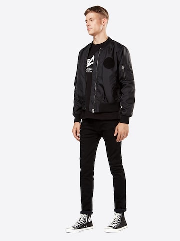 juoda ALPHA INDUSTRIES Marškinėliai