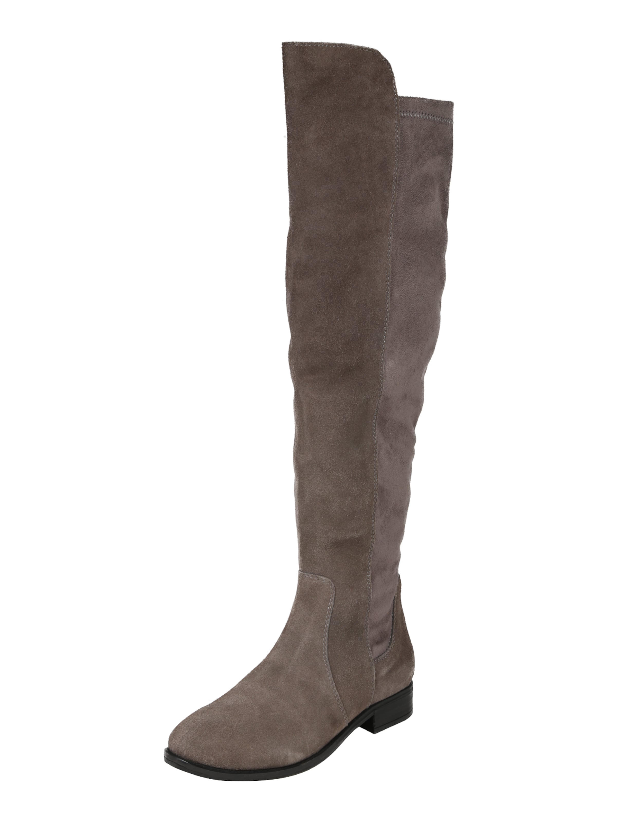 ABOUT YOU - Overknee laarzen 'Carolina' in de kleur Donkergrijs