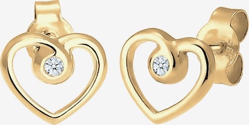 Elli DIAMONDS Earrings 'Herz' in Gold: front