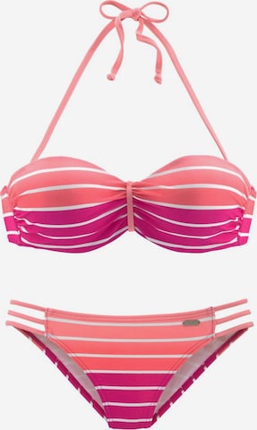 VENICE BEACH Bandeau Bikini in Pink: front