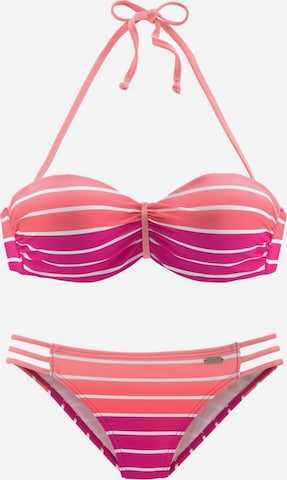 VENICE BEACH Bügel-Bandeau-Bikini in Pink: predná strana