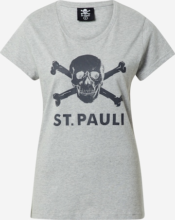 FC St. Pauli T-Shirt 'Totenkopf' in Grau: predná strana