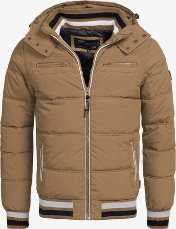 INDICODE JEANS Winter Jacket 'Marlon' in Brown: front