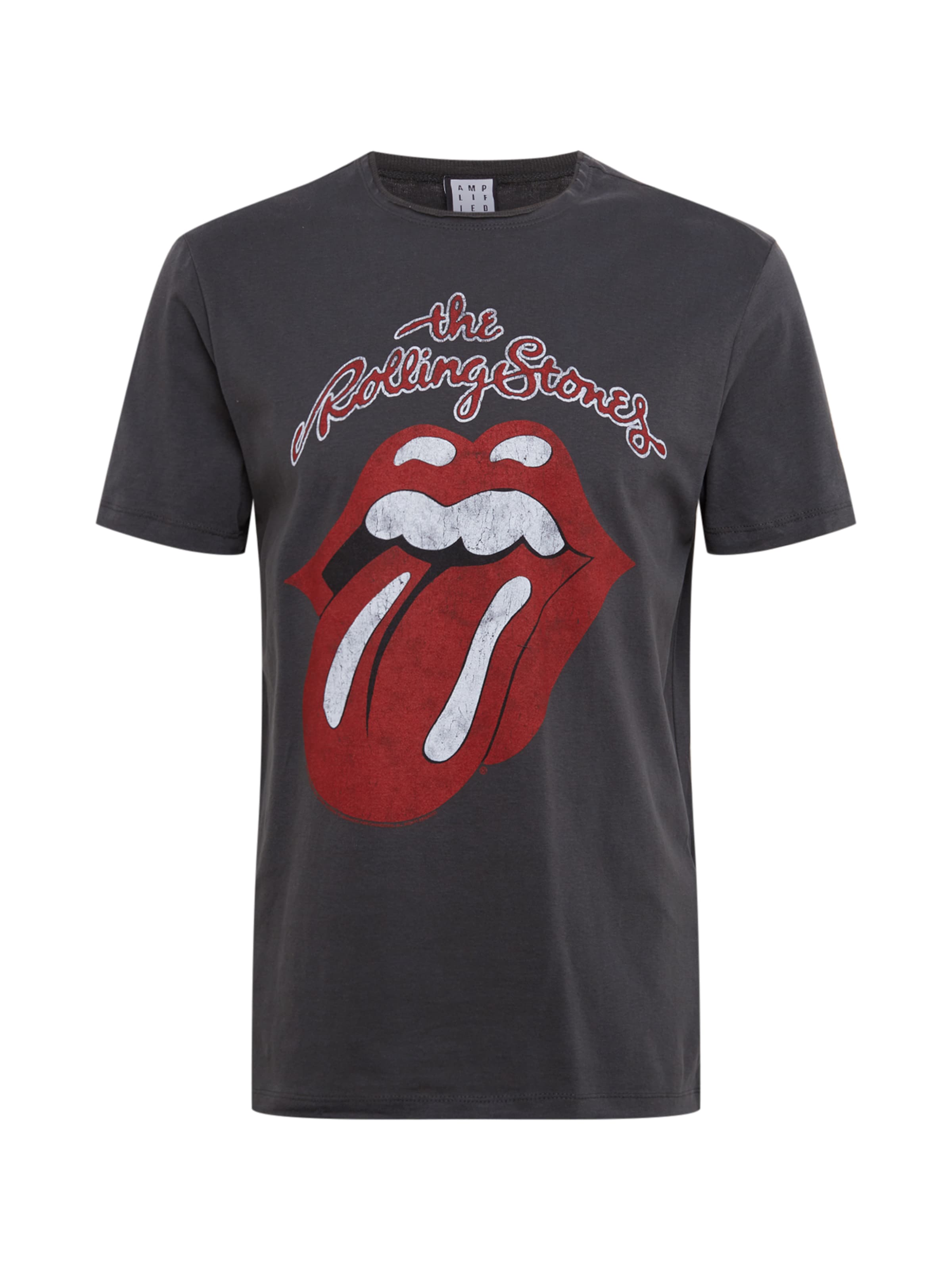 AMPLIFIED Regular Fit Bluser & t-shirts 'ROLLING STONES VINTAGE TONGUE' i grå: forside
