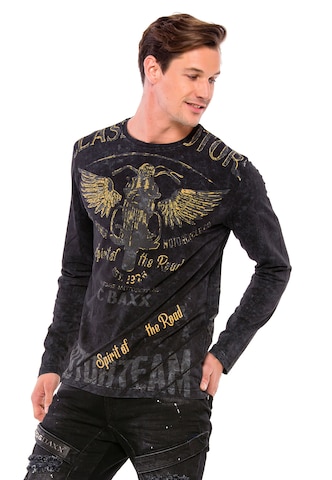 CIPO & BAXX Langarmshirt in Schwarz