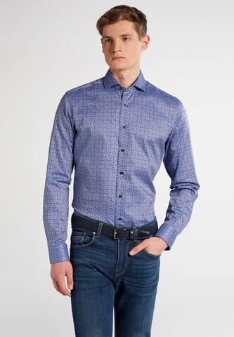 ETERNA Slimfit Overhemd in Blauw: voorkant