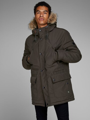 JACK & JONES Winterparka in Bruin: voorkant