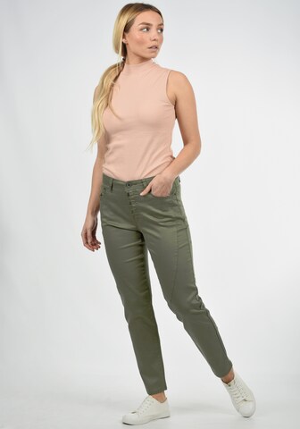 DESIRES Slimfit Jeans 'Elbja' in Groen: voorkant
