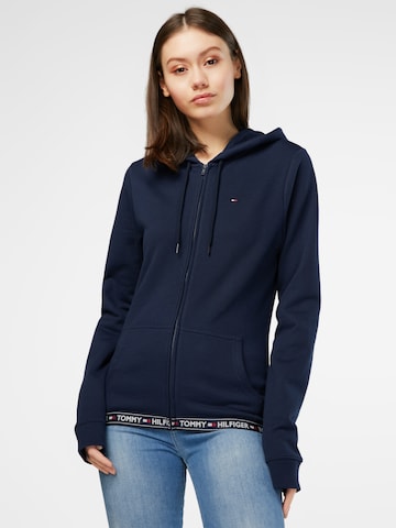 Tommy Hilfiger Underwear Zip-Up Hoodie in Blue: front