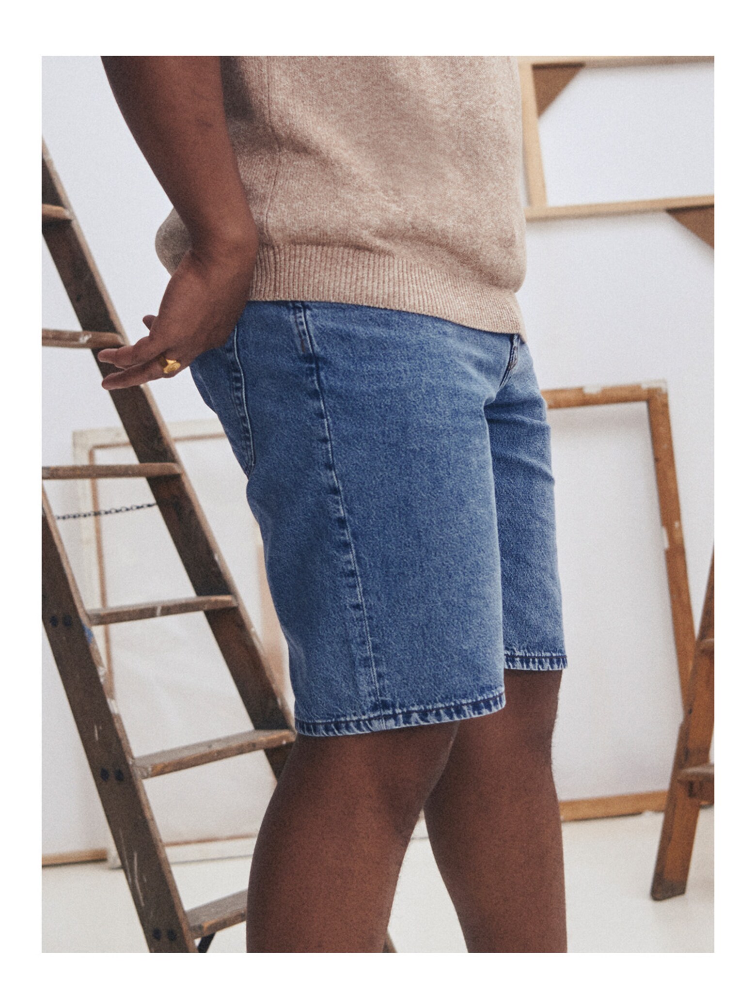 Stylische Kurzfassung Jeansshort-Styles