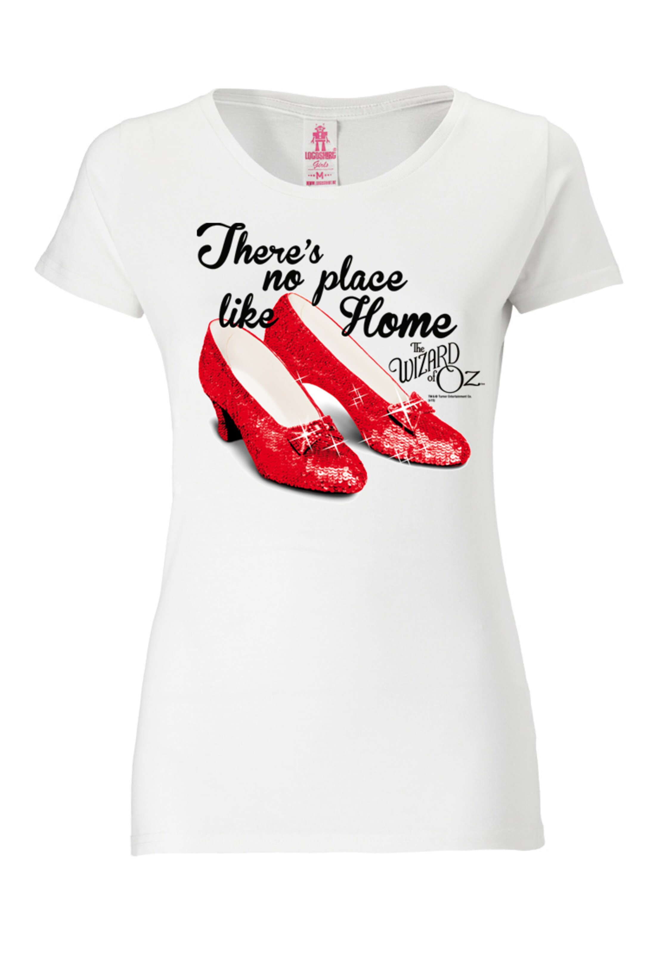 LOGOSHIRT Shirt 'There`s no place like home - Der Zauberer von Oz' in Wit: voorkant