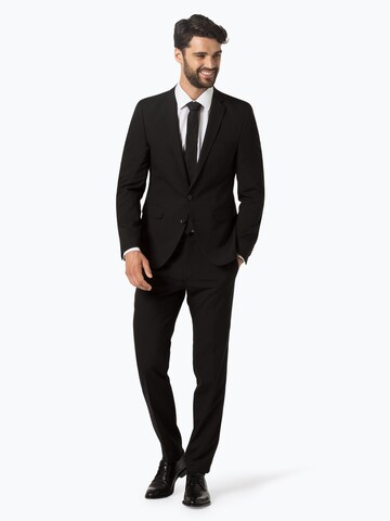 Finshley & Harding Slimfit Bügelfaltenhose in Schwarz