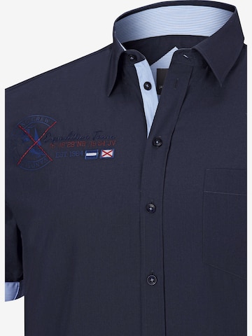 Jan Vanderstorm Comfort fit Button Up Shirt ' Fynnjard ' in Blue