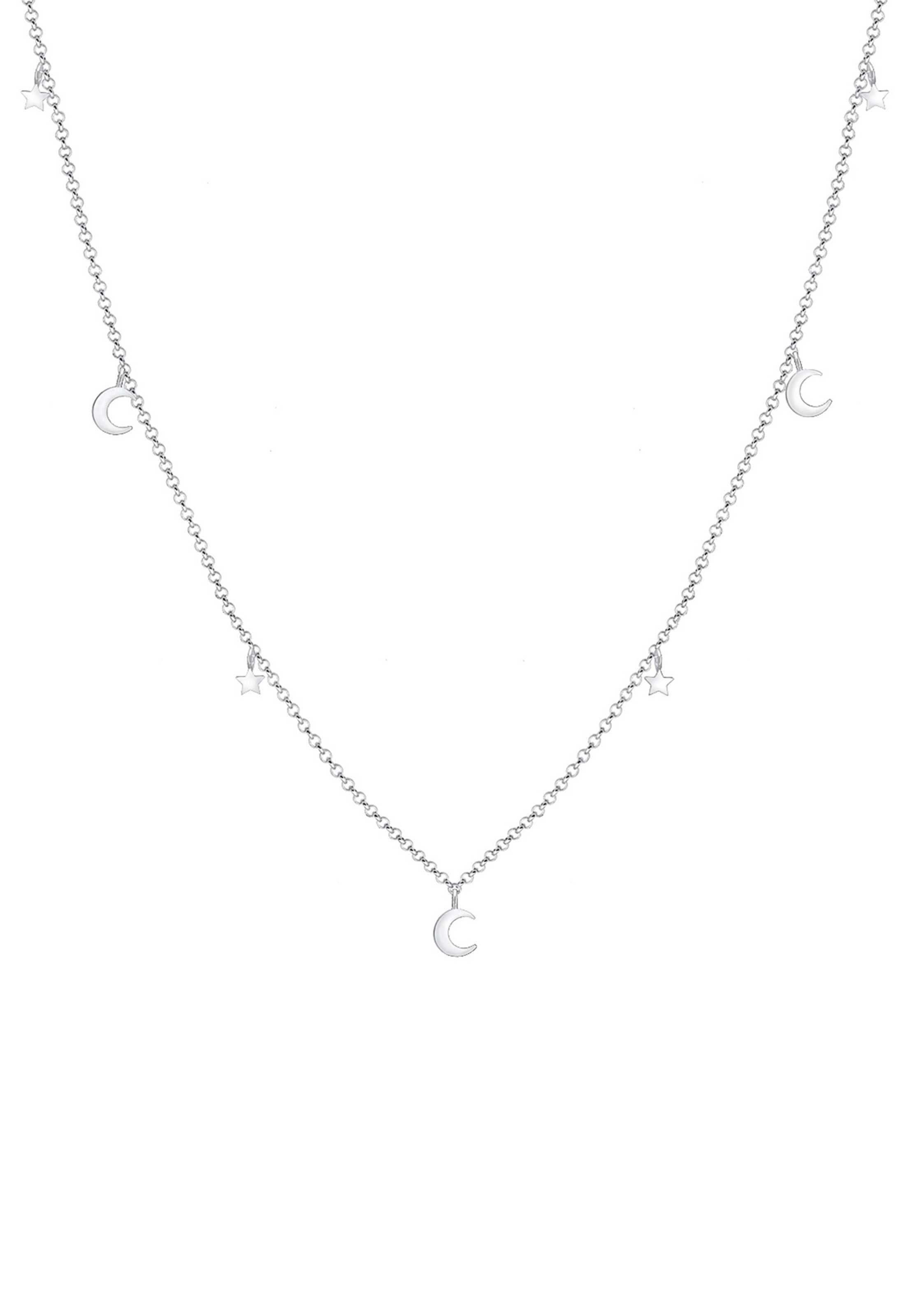 ELLI Ketting 'Halbmond, Sterne' in Zilver