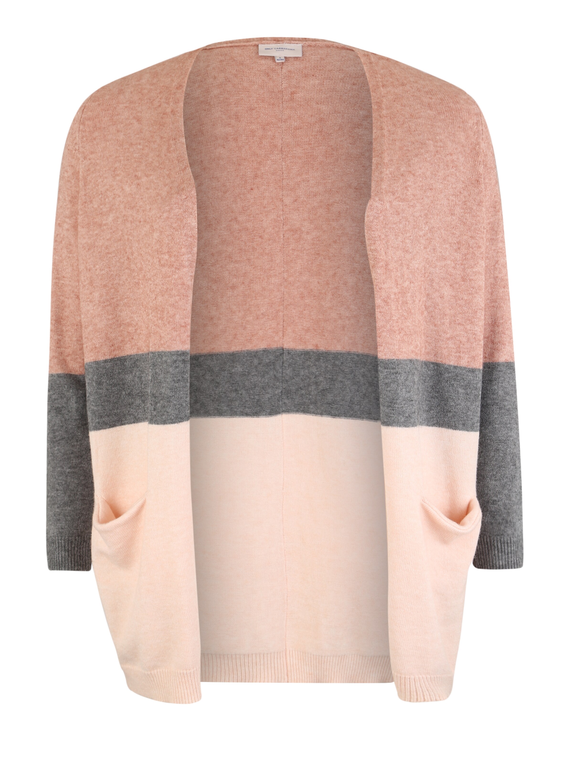 ONLY Carmakoma - Gebreid vest 'Carstone' in de kleur Grijs gemêleerd