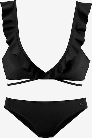 s.Oliver Triangle Bikini in Black: front