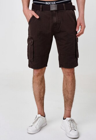 INDICODE JEANS Regular Cargo Shorts ' Blixt ' in Braun: Vorderseite