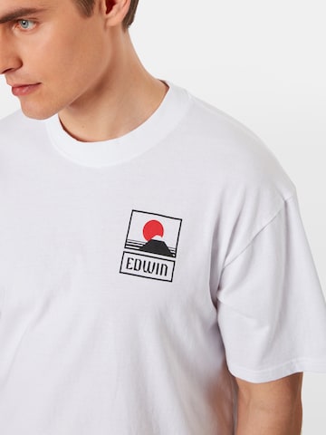 EDWIN Koszulka 'Sunset On Mt Fuji TS' w kolorze biały
