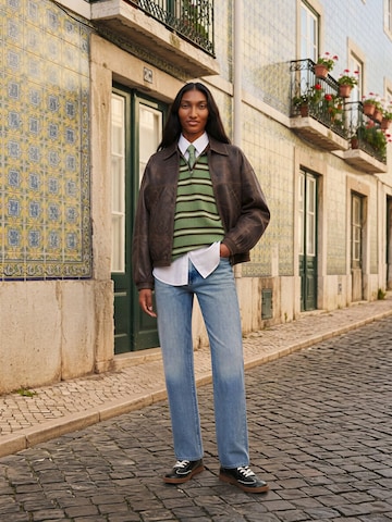 Striped Knit And Tie Look