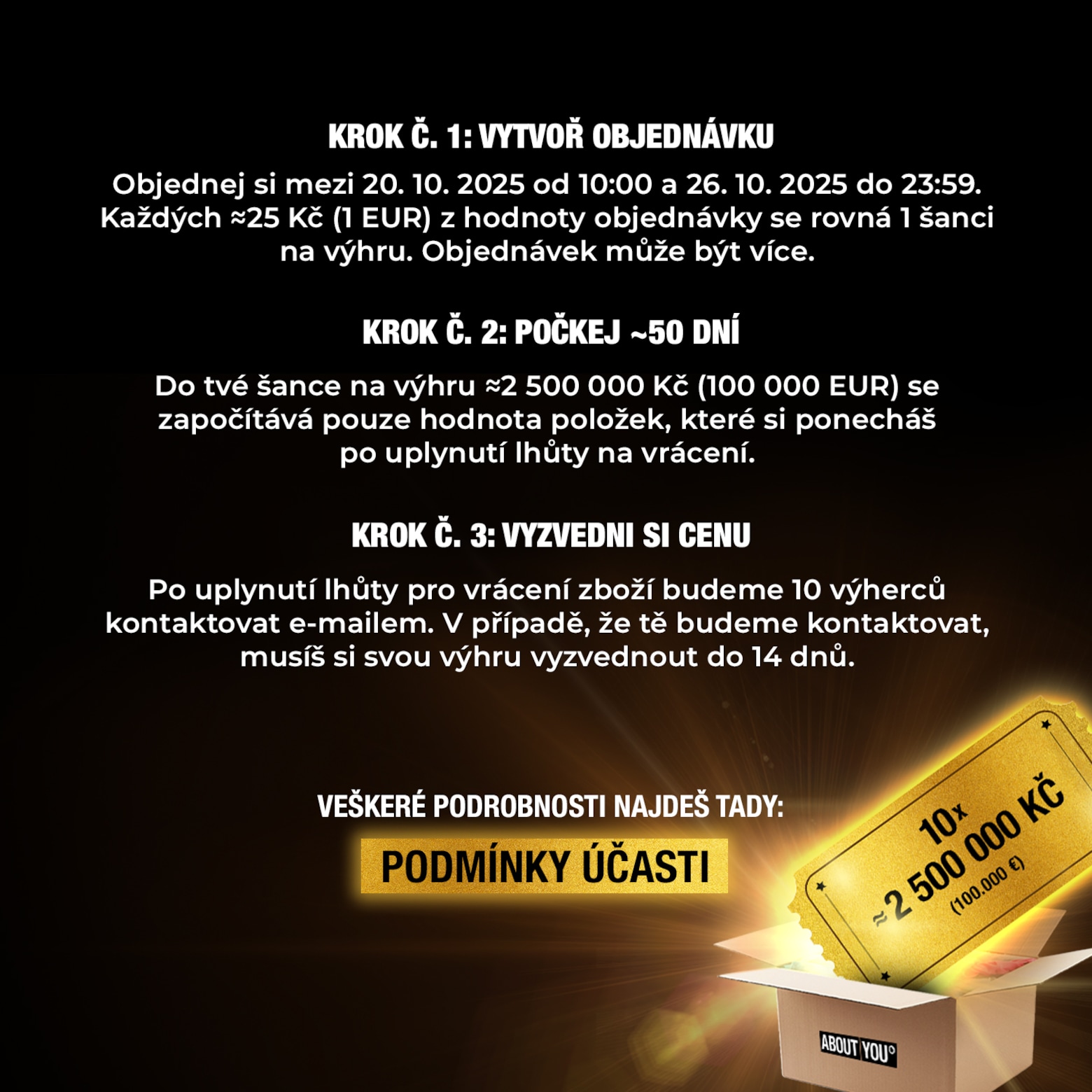 Objednej si a automaticky se zapoj ABOUT YOU losuje 1 milion EUR (≈25 milionů Kč)