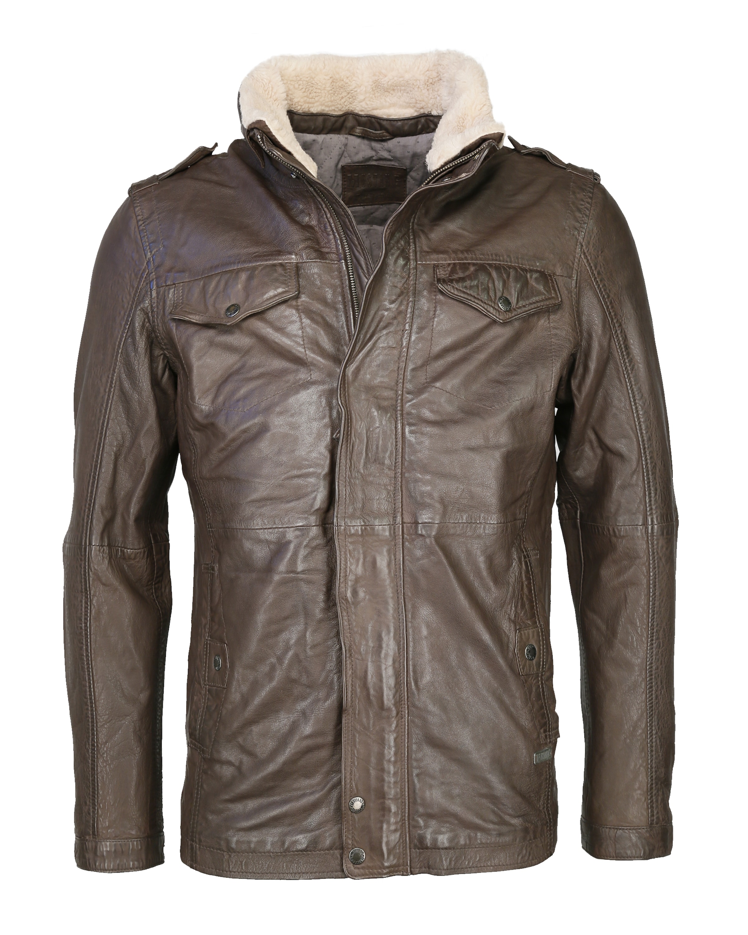 MUSTANG Lederjacke 'Reineke' in Braun: Vorderseite