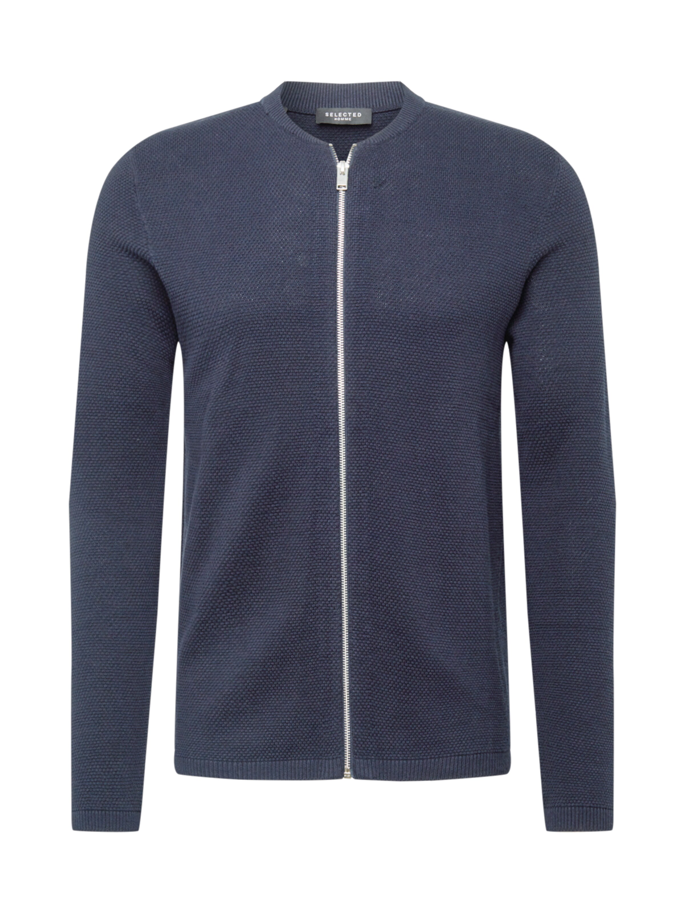 SELECTED HOMME - Trui 'ROCKY ZIP' in de kleur Donkerblauw