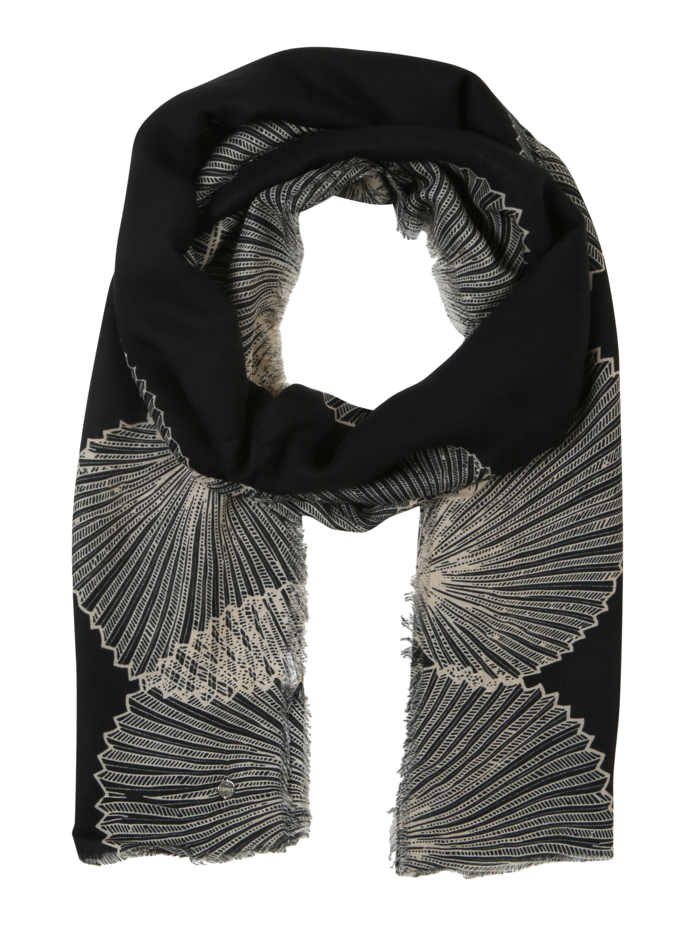 ESPRIT - Sjaal 'LeavViscSkrf' in de kleur Antraciet