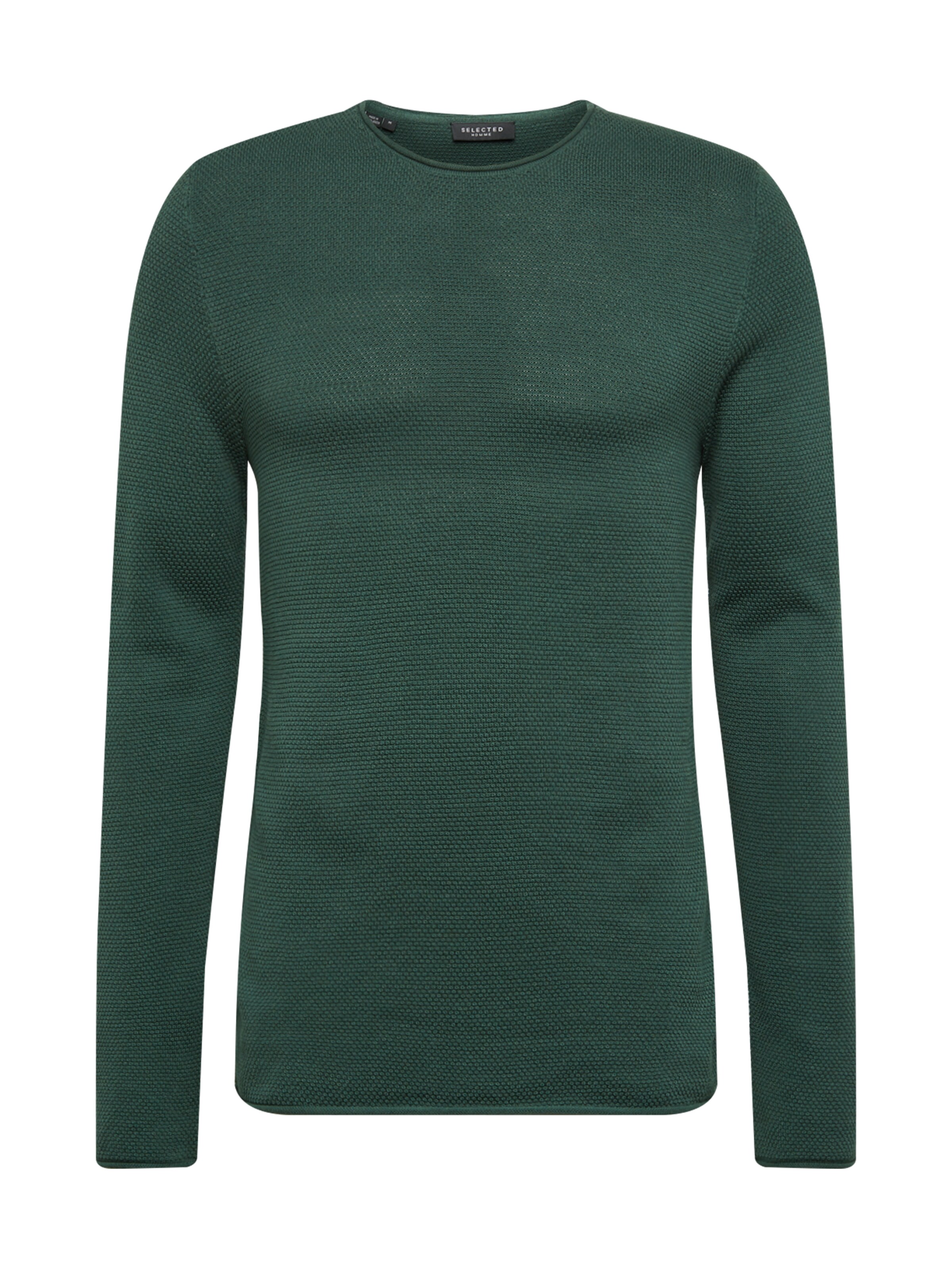 SELECTED HOMME - Trui 'SLHROCKY CREW NECK B' in de kleur Donkergroen