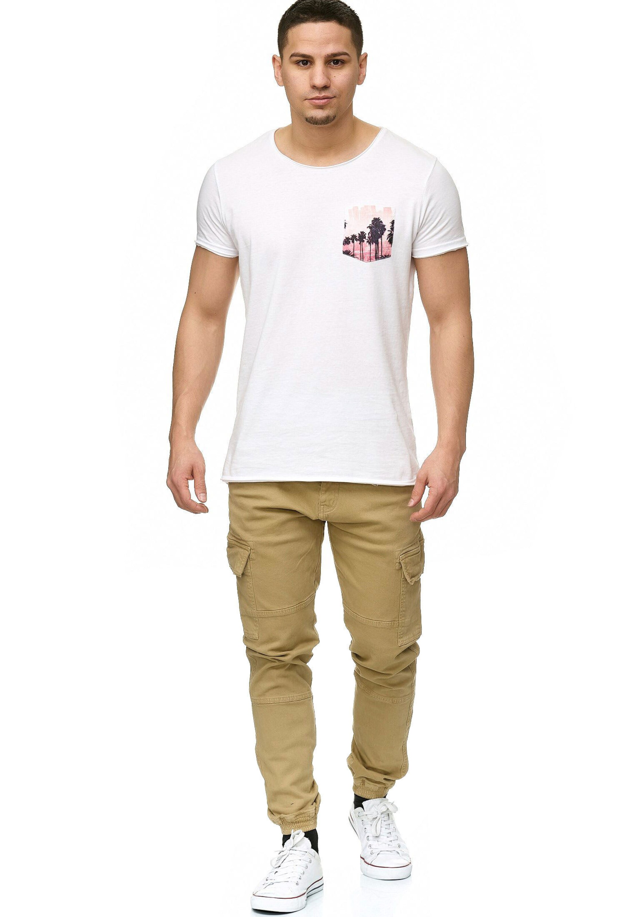 INDICODE JEANS Tapered Cargohose 'August' in Beige