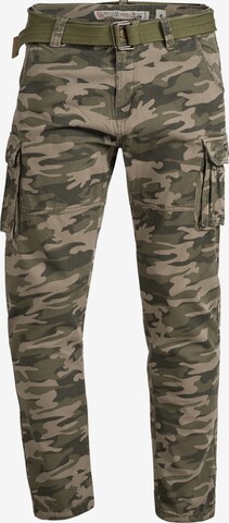 Pantalon cargo ' William ' INDICODE JEANS en vert : devant