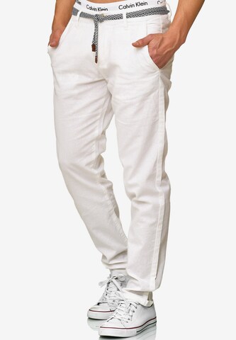 Regular Pantalon 'Haverfiel' INDICODE JEANS en blanc : devant