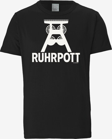 LOGOSHIRT T-Shirt 'Ruhrpott' in Schwarz: predná strana