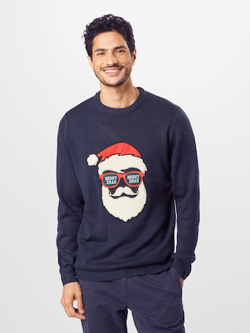 Only & Sons - Jersey 'XMAS' en azul: frente