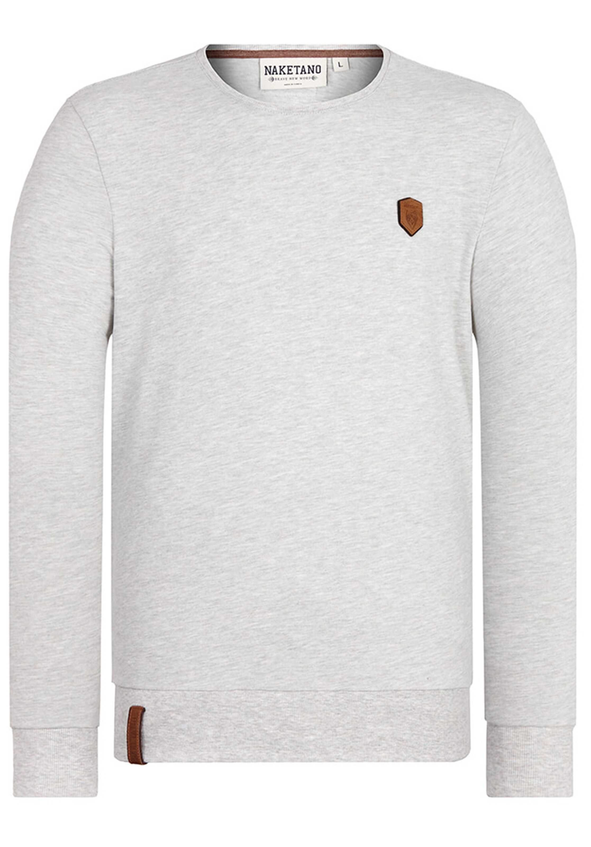 naketano - Sweatshirt 'Al K.Ohol' in de kleur Lichtgrijs