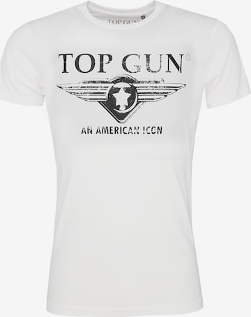 TOP GUN Shirt 'Beach' in Wit: voorkant