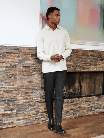 Classic Beige Button-Up Shirt Look by DAN FOX APPAREL