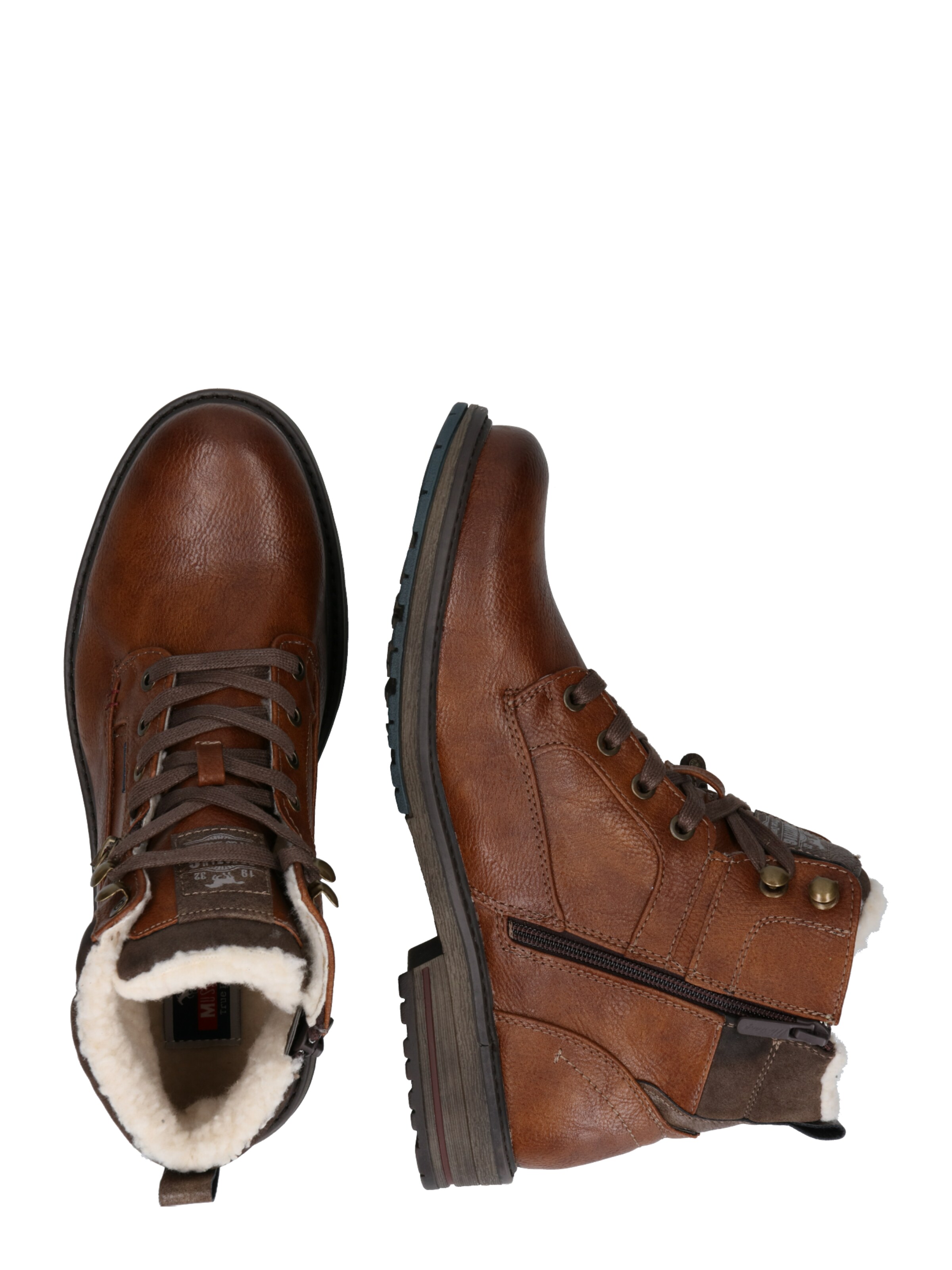 MUSTANG - Botas com atacadores em castanho