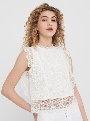 Chemisier 'ONLKaro' ONLY en blanc : devant