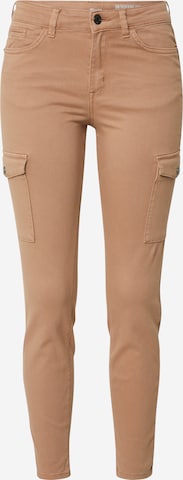 TOM TAILOR DENIM Skinny Cargojeans 'Nela' in Beige: voorkant