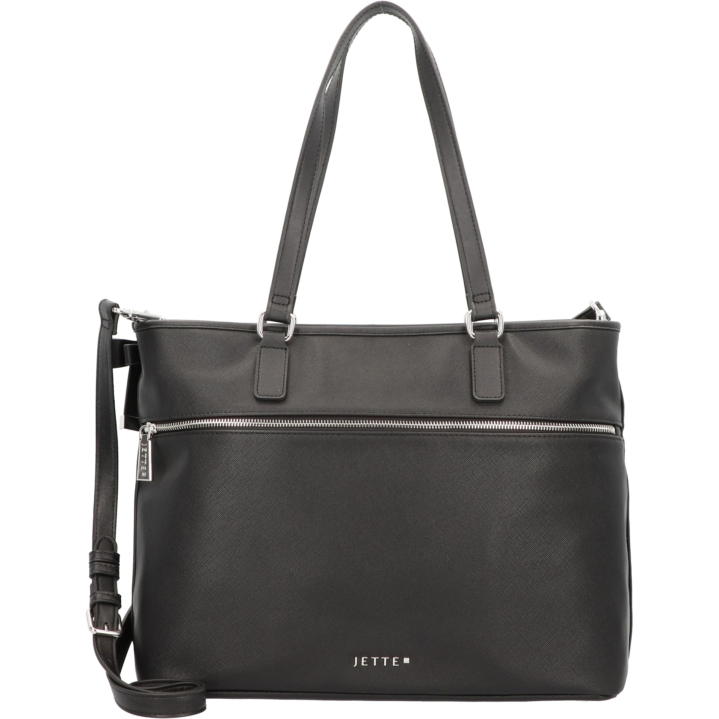 JETTE - Schoudertas 'Saffiano Bow' in de kleur Zwart